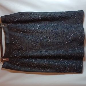 Carmen Marc Valvo Black Skirt With Beaded Design. Size 16.